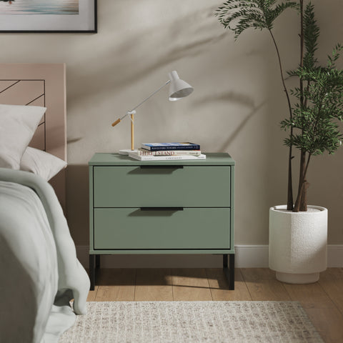 Hong Kong (Black Sleigh Legs) 2 Drawer Midi Chest