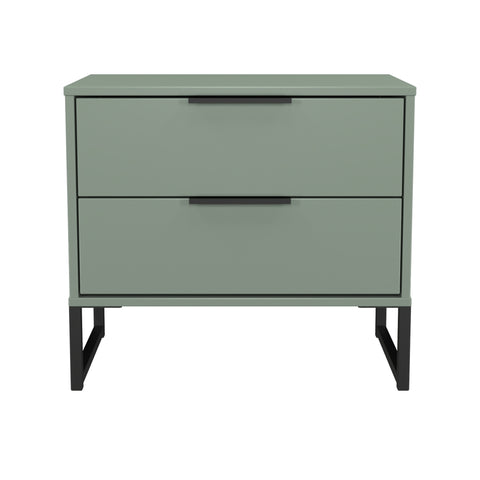 Hong Kong (Black Sleigh Legs) 2 Drawer Midi Chest