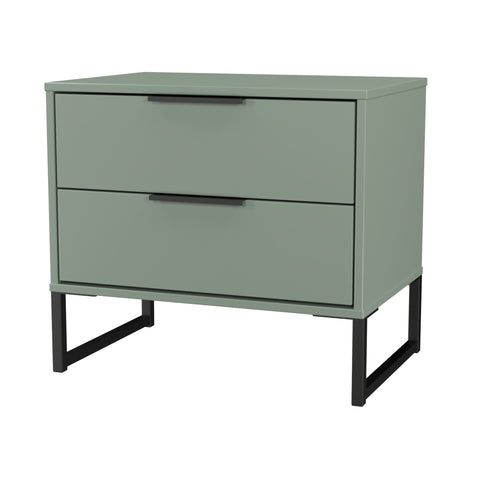 Hong Kong (Black Sleigh Legs) 2 Drawer Midi Chest
