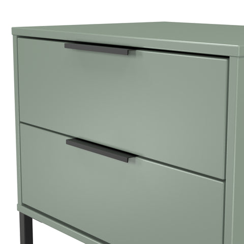 Hong Kong (Black Sleigh Legs) 2 Drawer Midi Chest