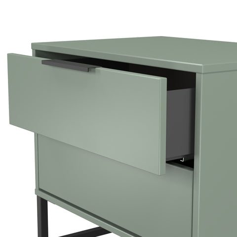 Hong Kong (Black Sleigh Legs) 2 Drawer Midi Chest