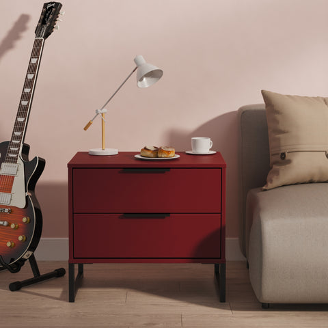Hong Kong (Black Sleigh Legs) 2 Drawer Midi Chest