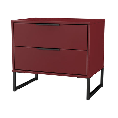 Hong Kong (Black Sleigh Legs) 2 Drawer Midi Chest