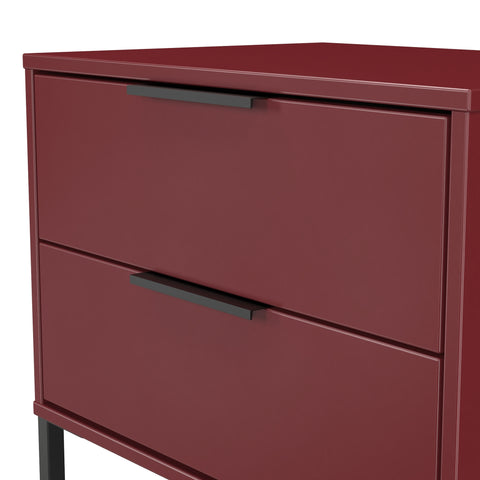 Hong Kong (Black Sleigh Legs) 2 Drawer Midi Chest