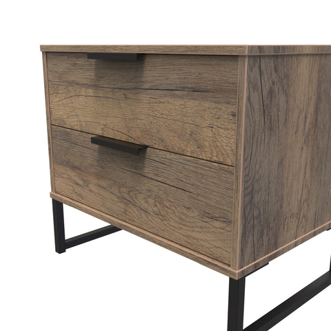 Hong Kong (Black Sleigh Legs) 2 Drawer Midi Chest