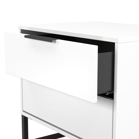 Hong Kong (Black Sleigh Legs) 2 Drawer Midi Chest
