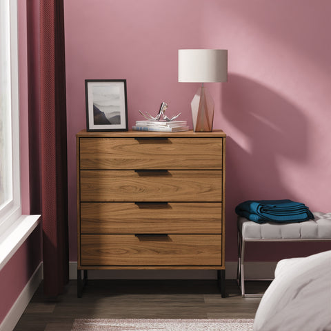 Hong Kong (Black Sleigh Legs) 4 Drawer Chest