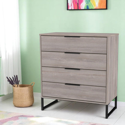 Hong Kong (Black Sleigh Legs) 4 Drawer Chest