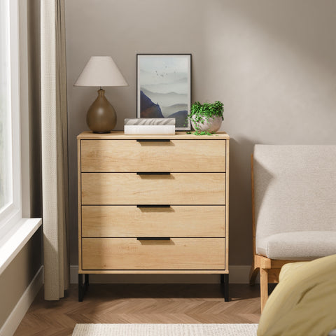 Hong Kong (Black Sleigh Legs) 4 Drawer Chest