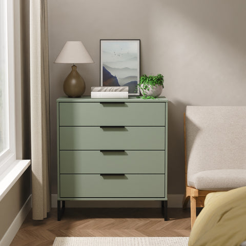 Hong Kong (Black Sleigh Legs) 4 Drawer Chest