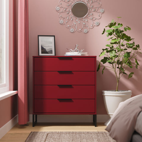 Hong Kong (Black Sleigh Legs) 4 Drawer Chest