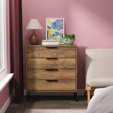 Hong Kong (Black Sleigh Legs) 4 Drawer Chest