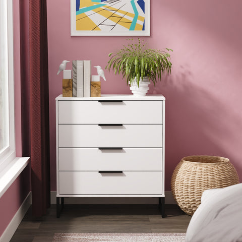 Hong Kong (Black Sleigh Legs) 4 Drawer Chest