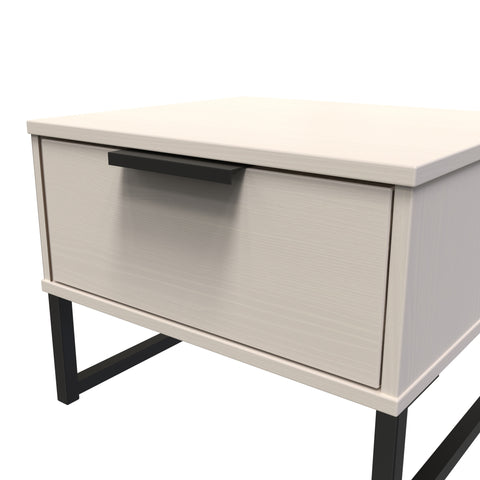 Hong Kong (Black Sleigh Legs) 1 Drawer Bedside Cabinet  with Legs