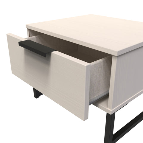 Hong Kong (Black Sleigh Legs) 1 Drawer Bedside Cabinet  with Legs