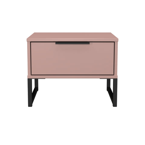 Hong Kong (Black Sleigh Legs) 1 Drawer Bedside Cabinet  with Legs