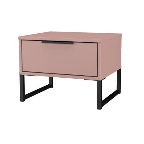 Hong Kong (Black Sleigh Legs) 1 Drawer Bedside Cabinet  with Legs