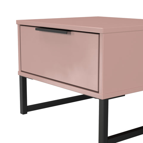 Hong Kong (Black Sleigh Legs) 1 Drawer Bedside Cabinet  with Legs
