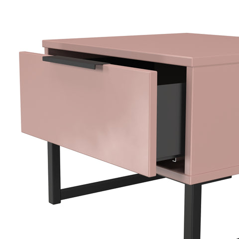 Hong Kong (Black Sleigh Legs) 1 Drawer Bedside Cabinet  with Legs