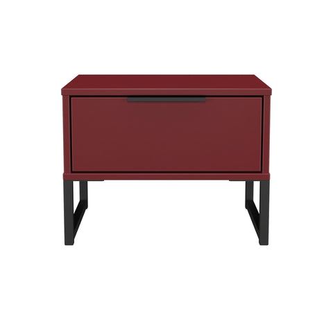 Hong Kong (Black Sleigh Legs) 1 Drawer Bedside Cabinet  with Legs