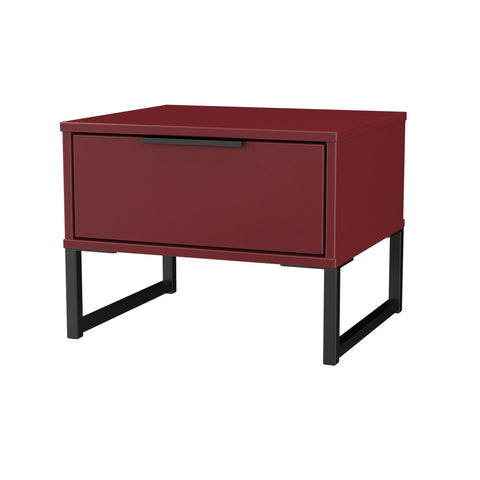 Hong Kong (Black Sleigh Legs) 1 Drawer Bedside Cabinet  with Legs