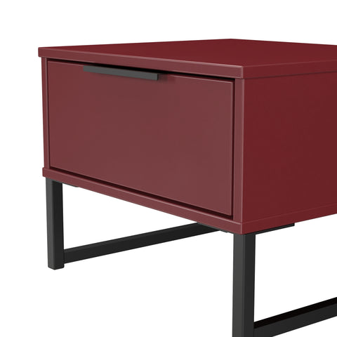 Hong Kong (Black Sleigh Legs) 1 Drawer Bedside Cabinet  with Legs