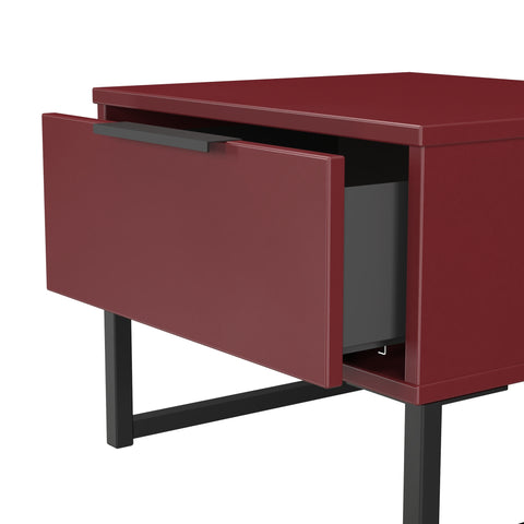 Hong Kong (Black Sleigh Legs) 1 Drawer Bedside Cabinet  with Legs