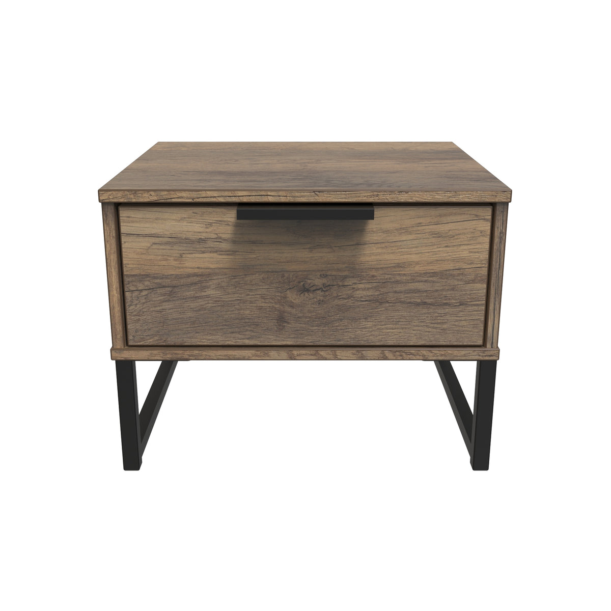 Hong Kong (Black Sleigh Legs) 1 Drawer Bedside Cabinet  with Legs