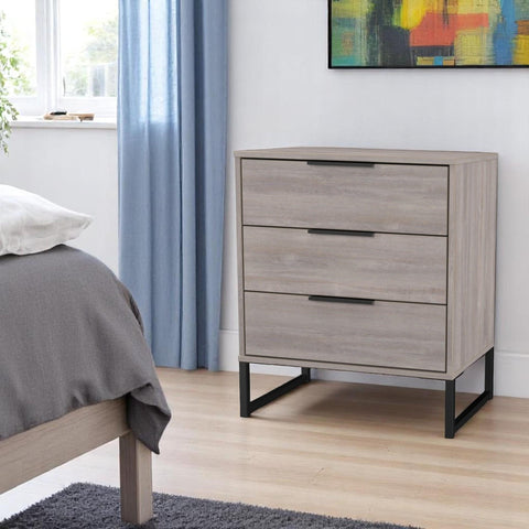 Hong Kong (Black Sleigh Legs) 3 Drawer Midi Chest with Legs