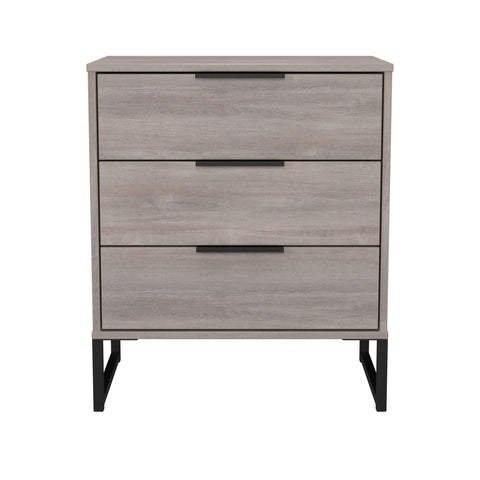 Hong Kong (Black Sleigh Legs) 3 Drawer Midi Chest with Legs