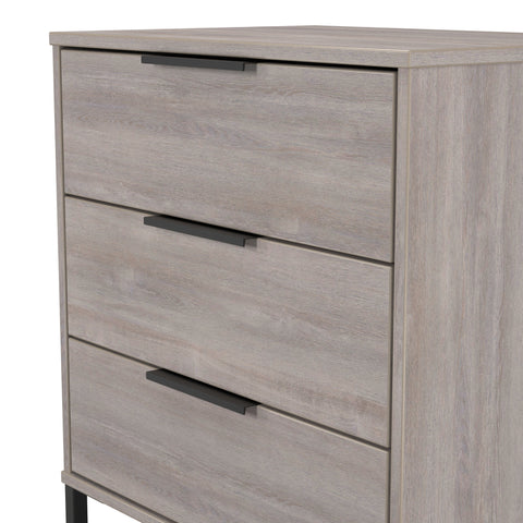 Hong Kong (Black Sleigh Legs) 3 Drawer Midi Chest with Legs