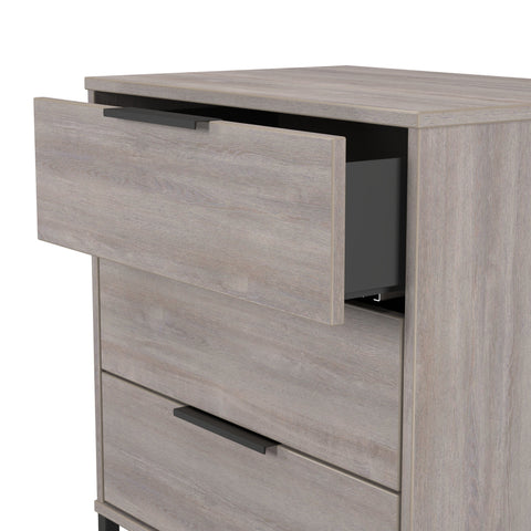 Hong Kong (Black Sleigh Legs) 3 Drawer Midi Chest with Legs