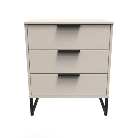 Hong Kong (Black Sleigh Legs) 3 Drawer Midi Chest with Legs
