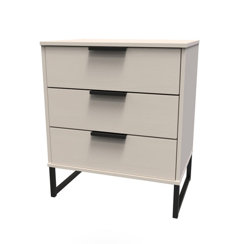 Hong Kong (Black Sleigh Legs) 3 Drawer Midi Chest with Legs