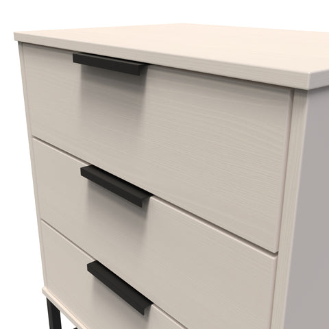 Hong Kong (Black Sleigh Legs) 3 Drawer Midi Chest with Legs