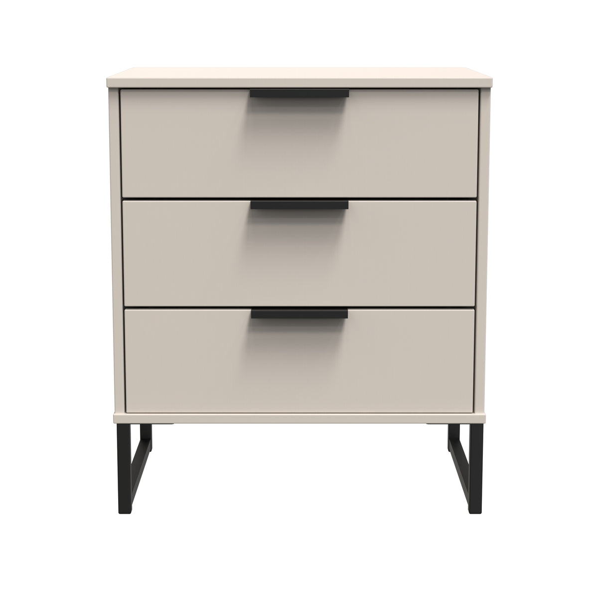 Hong Kong (Black Sleigh Legs) 3 Drawer Midi Chest with Legs