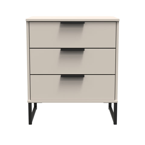 Hong Kong (Black Sleigh Legs) 3 Drawer Midi Chest with Legs