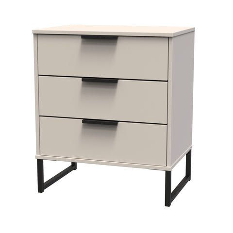 Hong Kong (Black Sleigh Legs) 3 Drawer Midi Chest with Legs