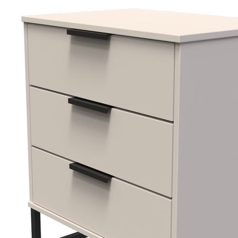 Hong Kong (Black Sleigh Legs) 3 Drawer Midi Chest with Legs