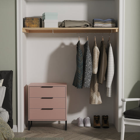 Hong Kong (Black Sleigh Legs) 3 Drawer Midi Chest with Legs