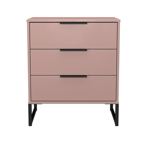 Hong Kong (Black Sleigh Legs) 3 Drawer Midi Chest with Legs