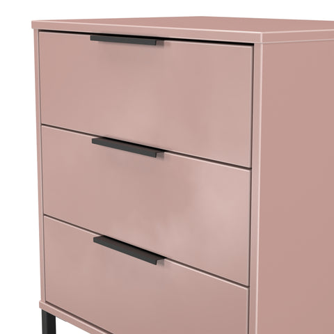 Hong Kong (Black Sleigh Legs) 3 Drawer Midi Chest with Legs