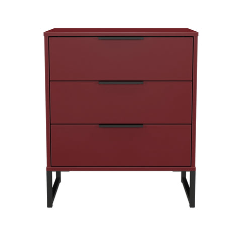 Hong Kong (Black Sleigh Legs) 3 Drawer Midi Chest with Legs