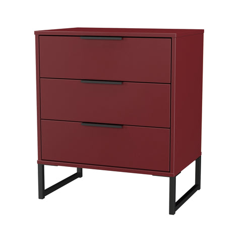 Hong Kong (Black Sleigh Legs) 3 Drawer Midi Chest with Legs