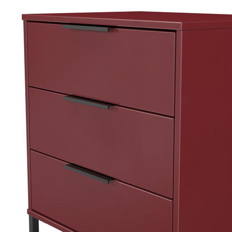 Hong Kong (Black Sleigh Legs) 3 Drawer Midi Chest with Legs