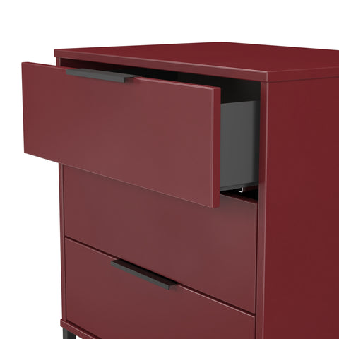 Hong Kong (Black Sleigh Legs) 3 Drawer Midi Chest with Legs