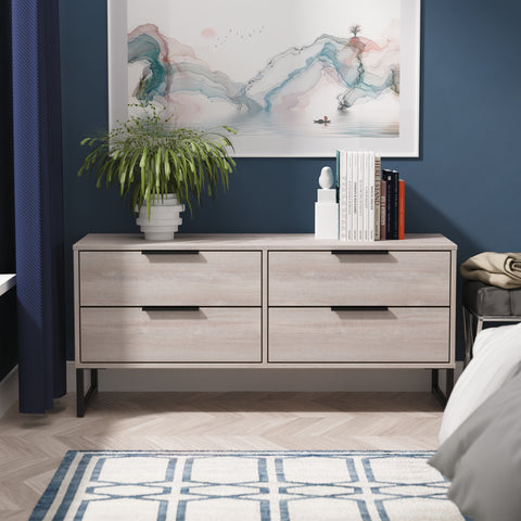 Hong Kong (Black Sleigh Legs) 4 Drawer Bed Box