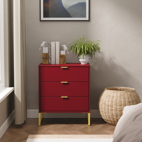 Hong Kong (Gold Sleigh Legs) 3 Drawer Midi Chest with Legs
