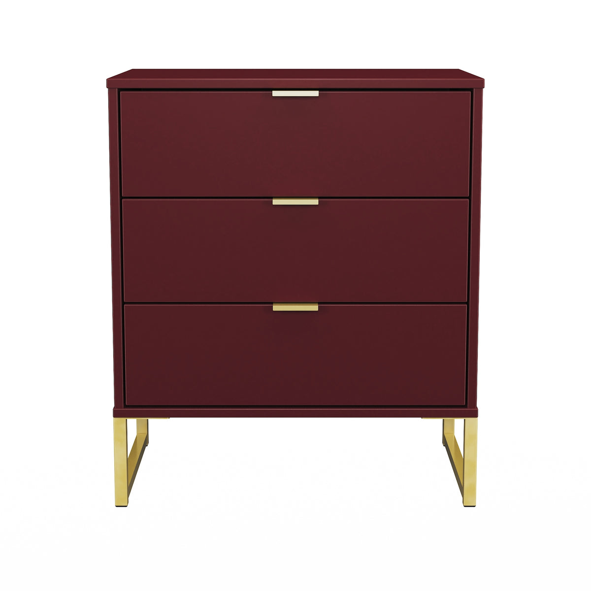 Hong Kong (Gold Sleigh Legs) 3 Drawer Midi Chest with Legs