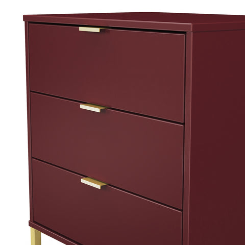 Hong Kong (Gold Sleigh Legs) 3 Drawer Midi Chest with Legs